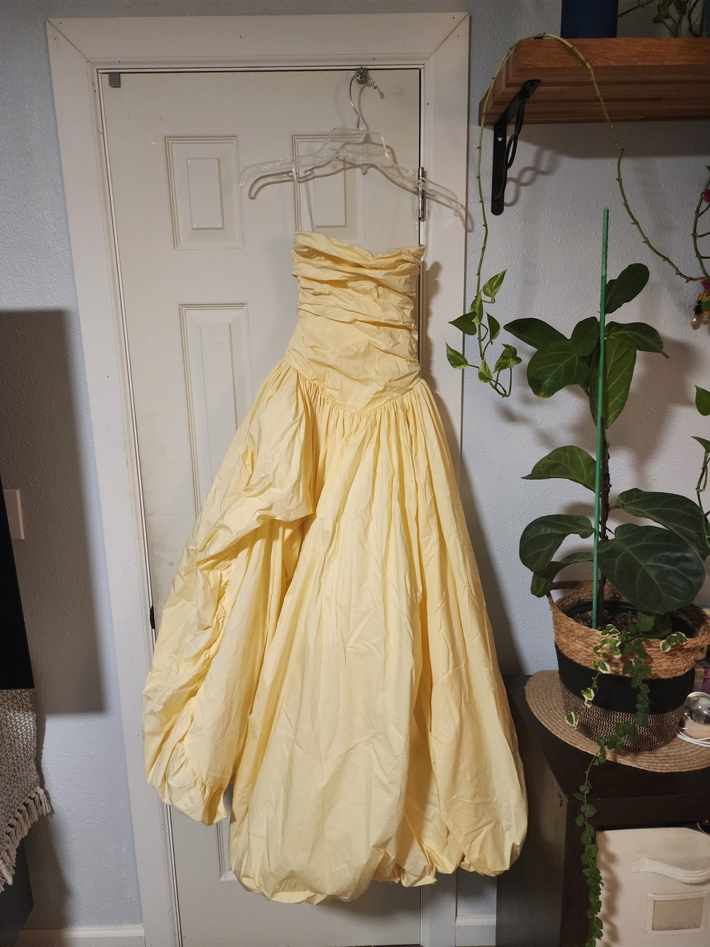 Strapless Formal Gown in Soft Yellow